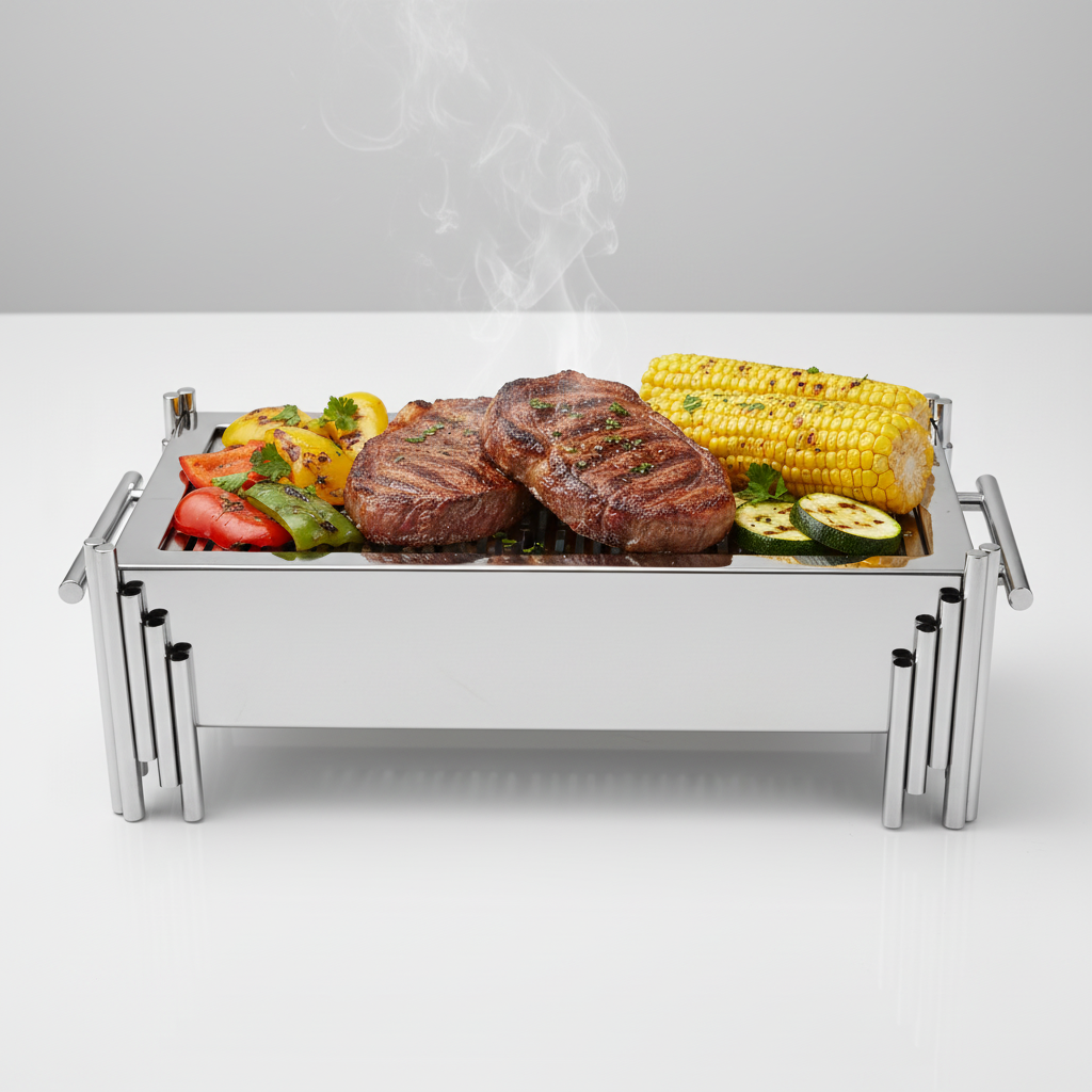 BBQ Serving Grill with Food