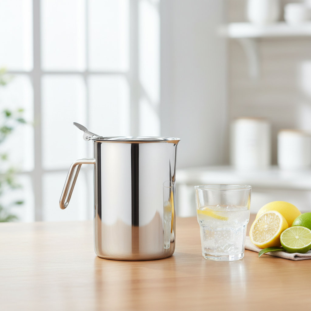 Lid Water Jug - Stainless Steel