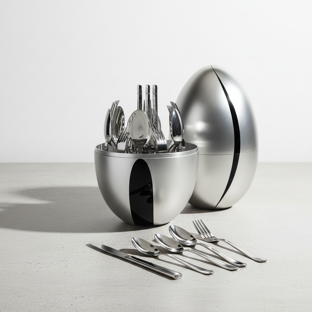 Luxor Flatware Set with Egg-Shaped Case