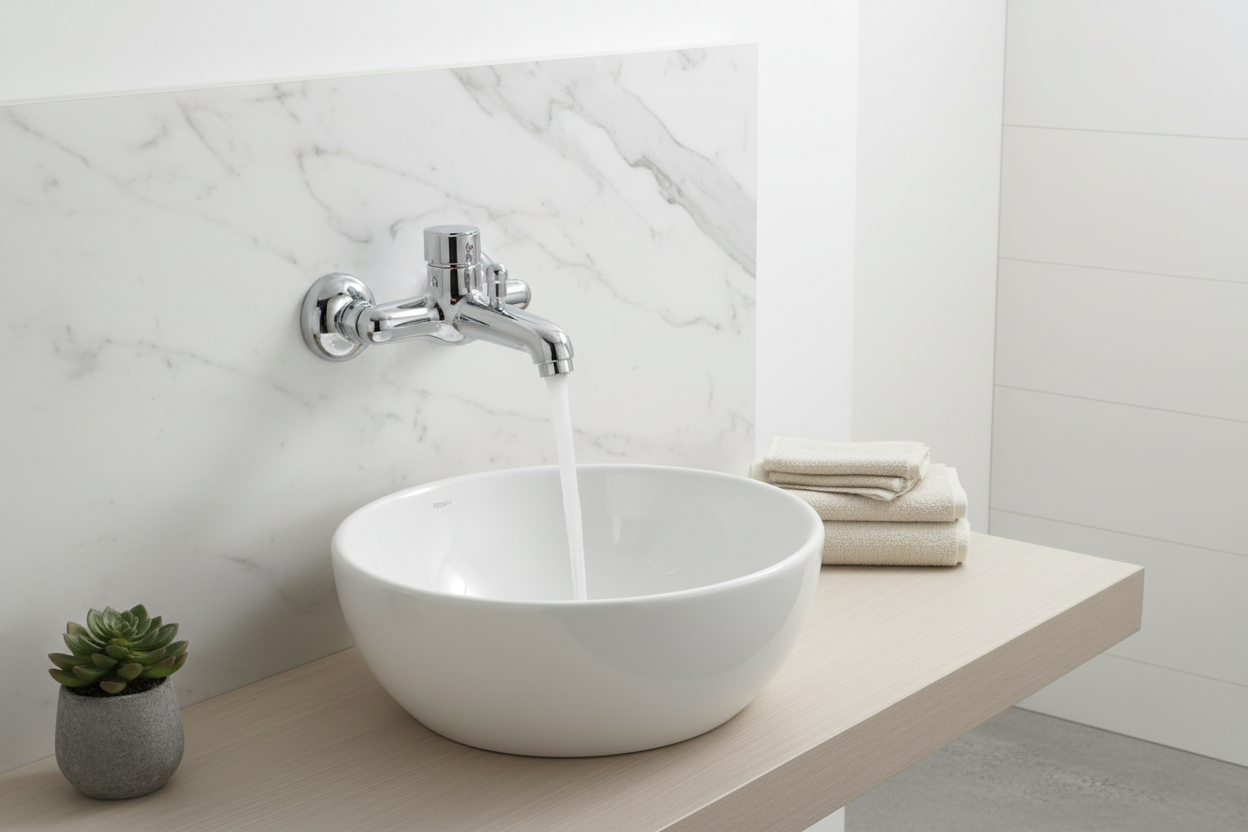 Orca Bathroom Mixer Tap - Wall Mounted First Style