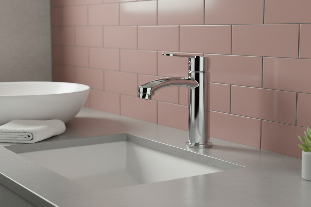 Sire Washbasin Mixer Tap - Dusty Pink & Concrete