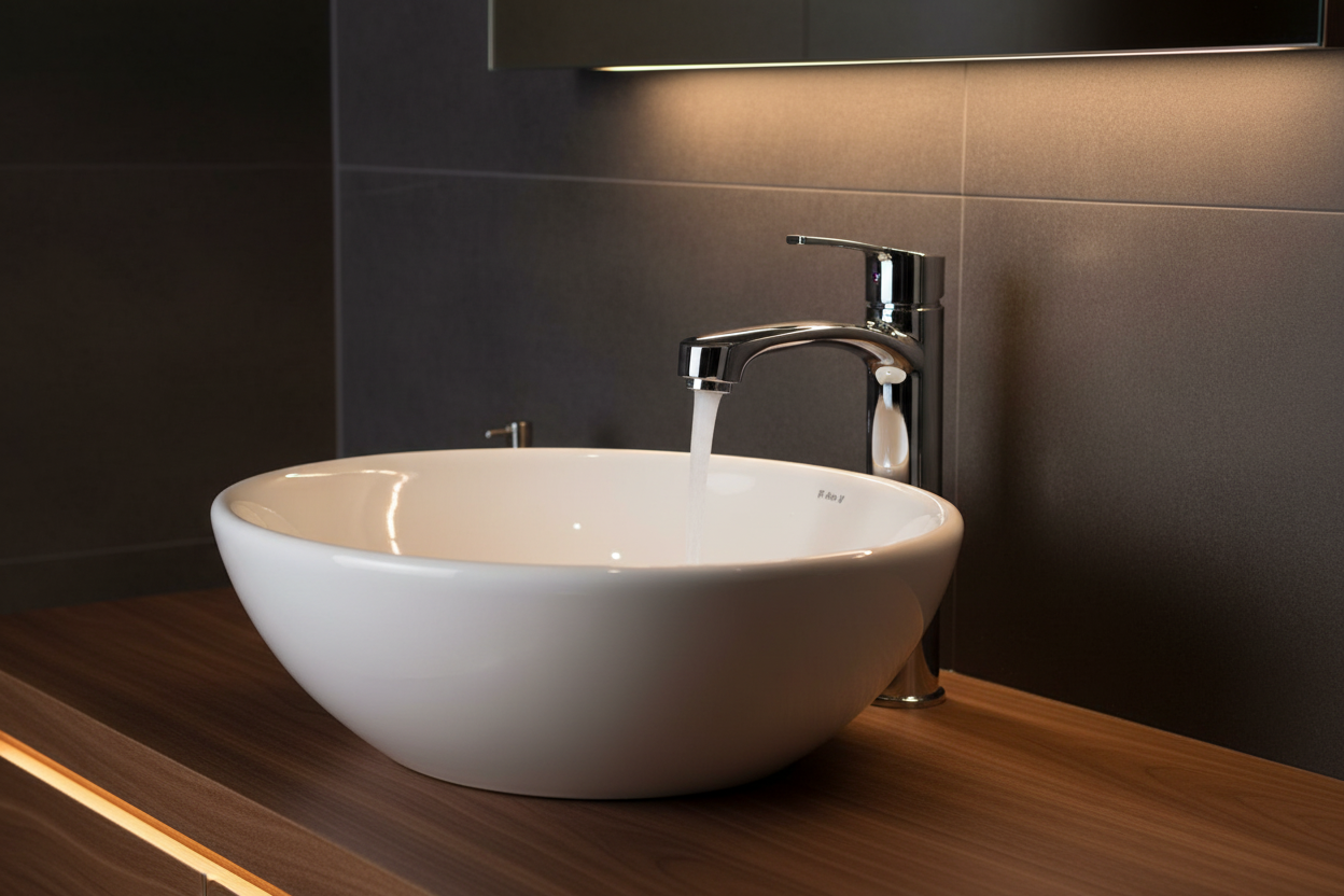 Sire Waterfall Mixer Tap - Charcoal & Walnut