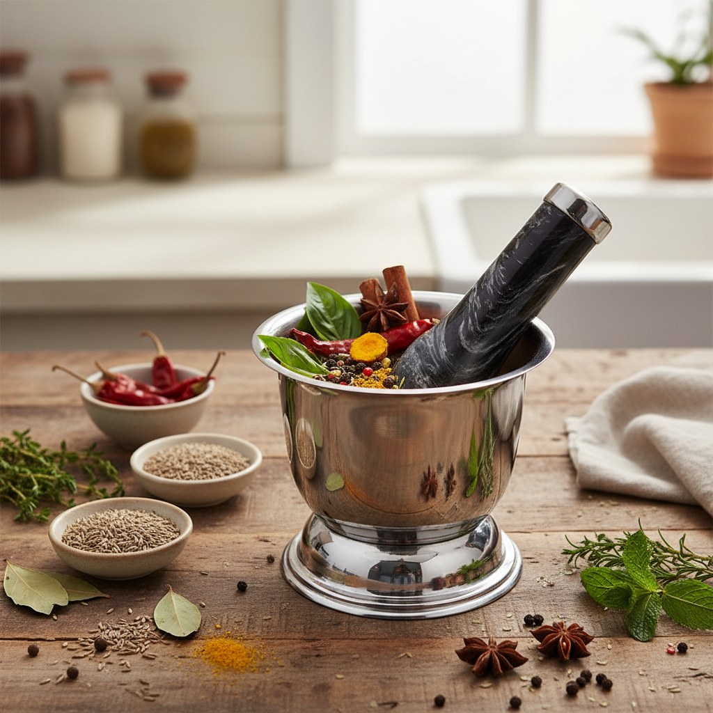 Spice Mortar Set Decorated