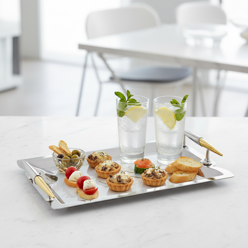 Tie Serving Tray Decorated