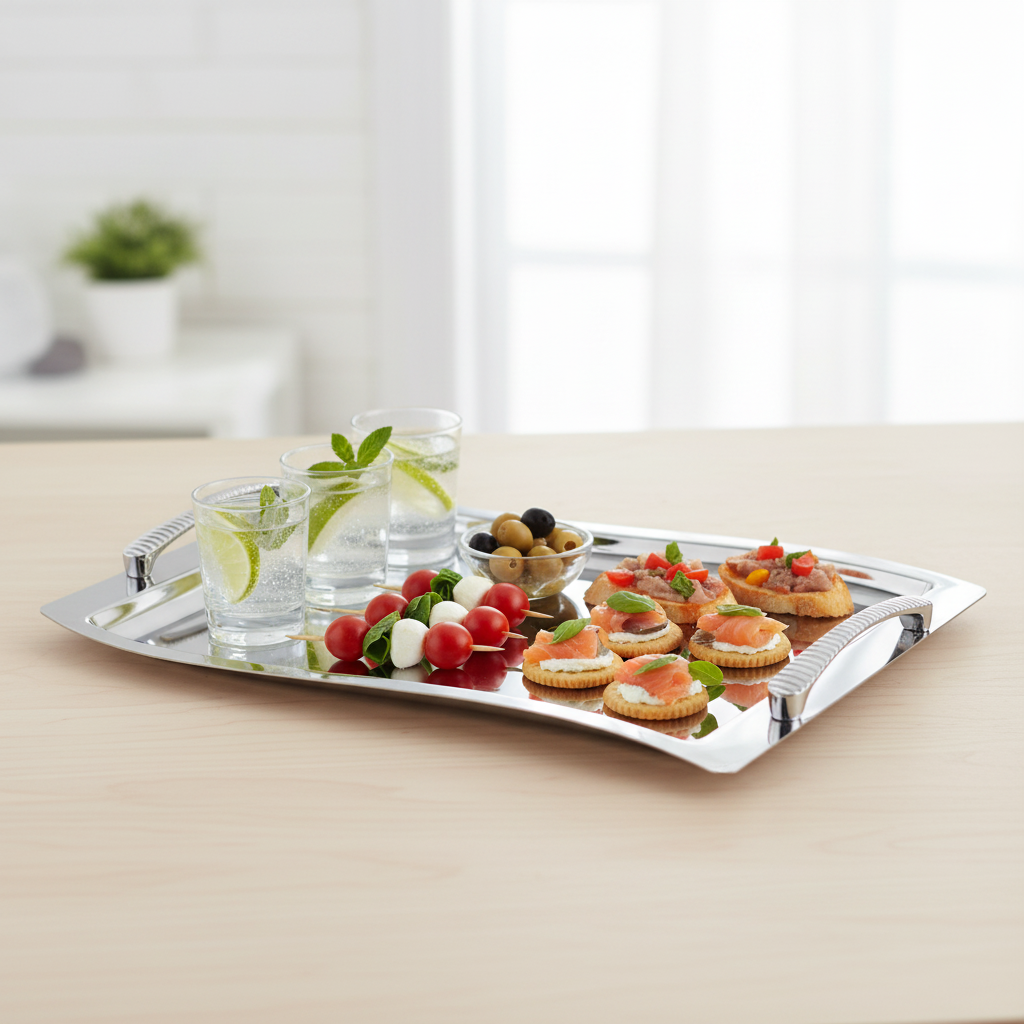 Wave Serving Tray Decorated