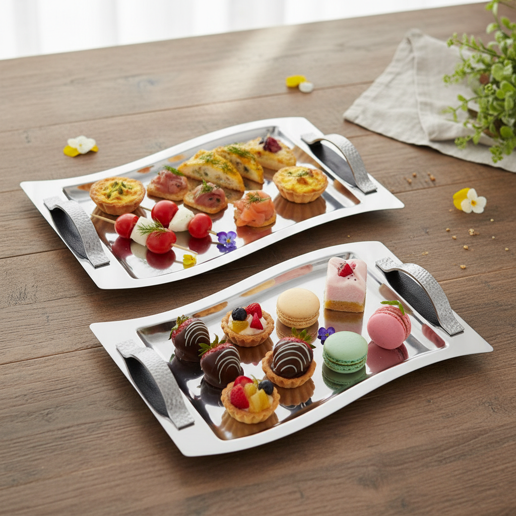Wave Tray Set Decorated